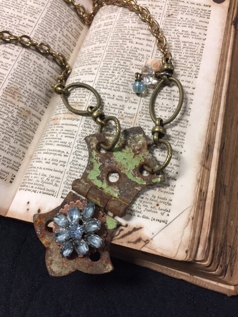 Vintage Glass Butterfly journal Charm Pendant