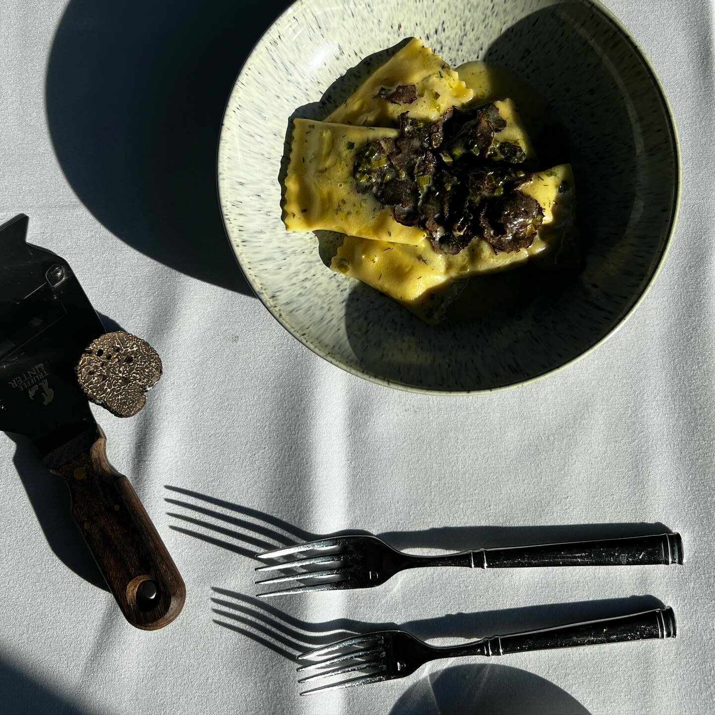 Truffle season is upon us! As is menu 71 now live. Enjoy some doppio ravioli with @seacoastmushrooms duxelles, ricotta) and maitre d&rsquo;hotel butter finish with as little or as much black winter truffle as you want perfectly perfumed over the top!