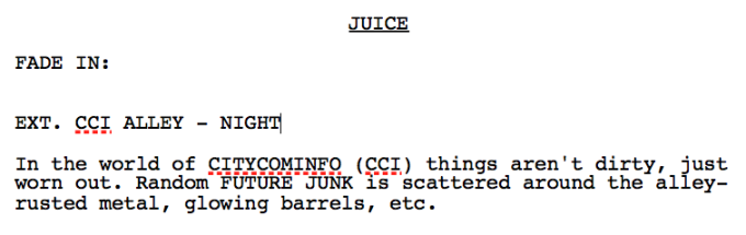 Zoe Kissel Blog Writing In Filmic Terms Juice Production Newsletter