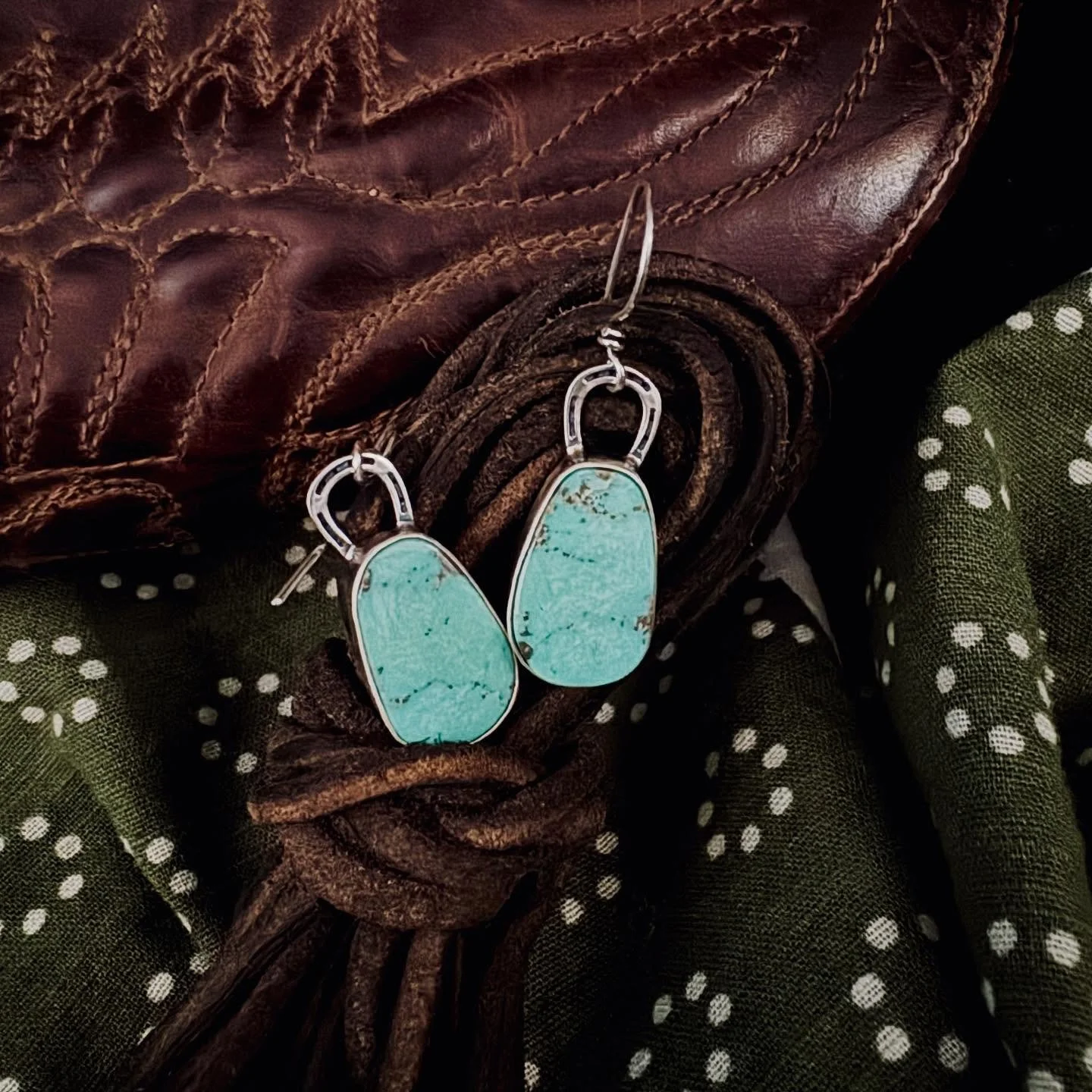 You just can&rsquo;t beat a simple pair of turquoise earrings. The color is all the bling you need. Lucky earrings are currently available.