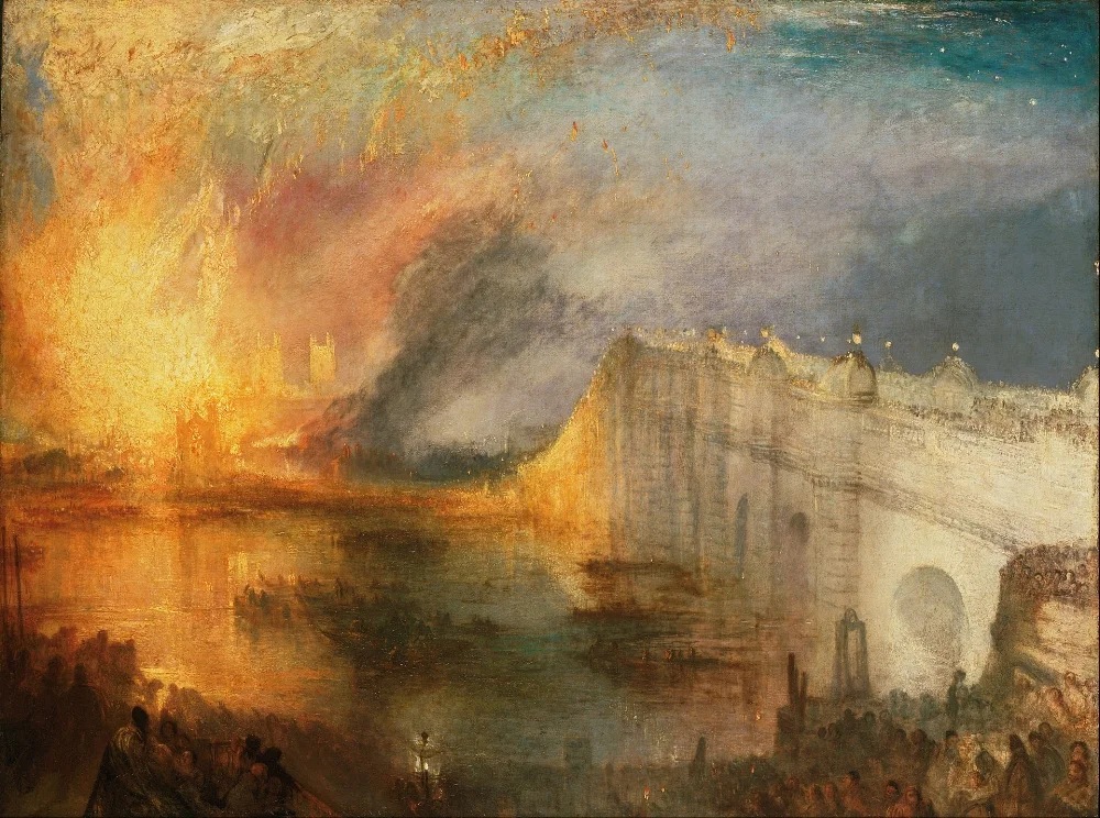 The Burning of the Houses of Lords and Commons. J.M.W Turner. My obsessive tendencies regarding the stove related to a fear of everything burning down.