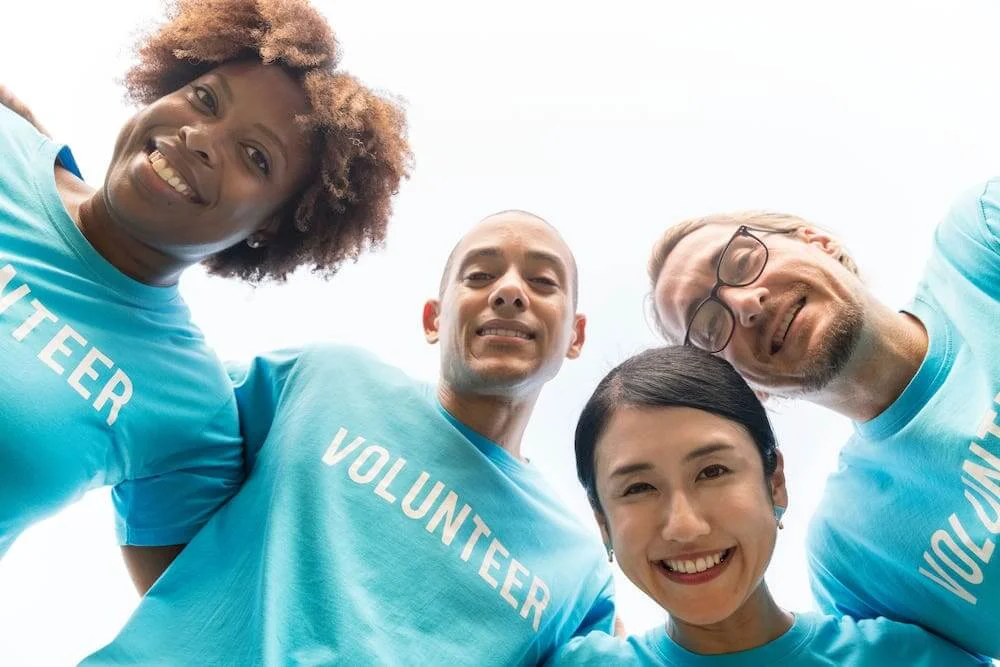 A group of volunteers abroad