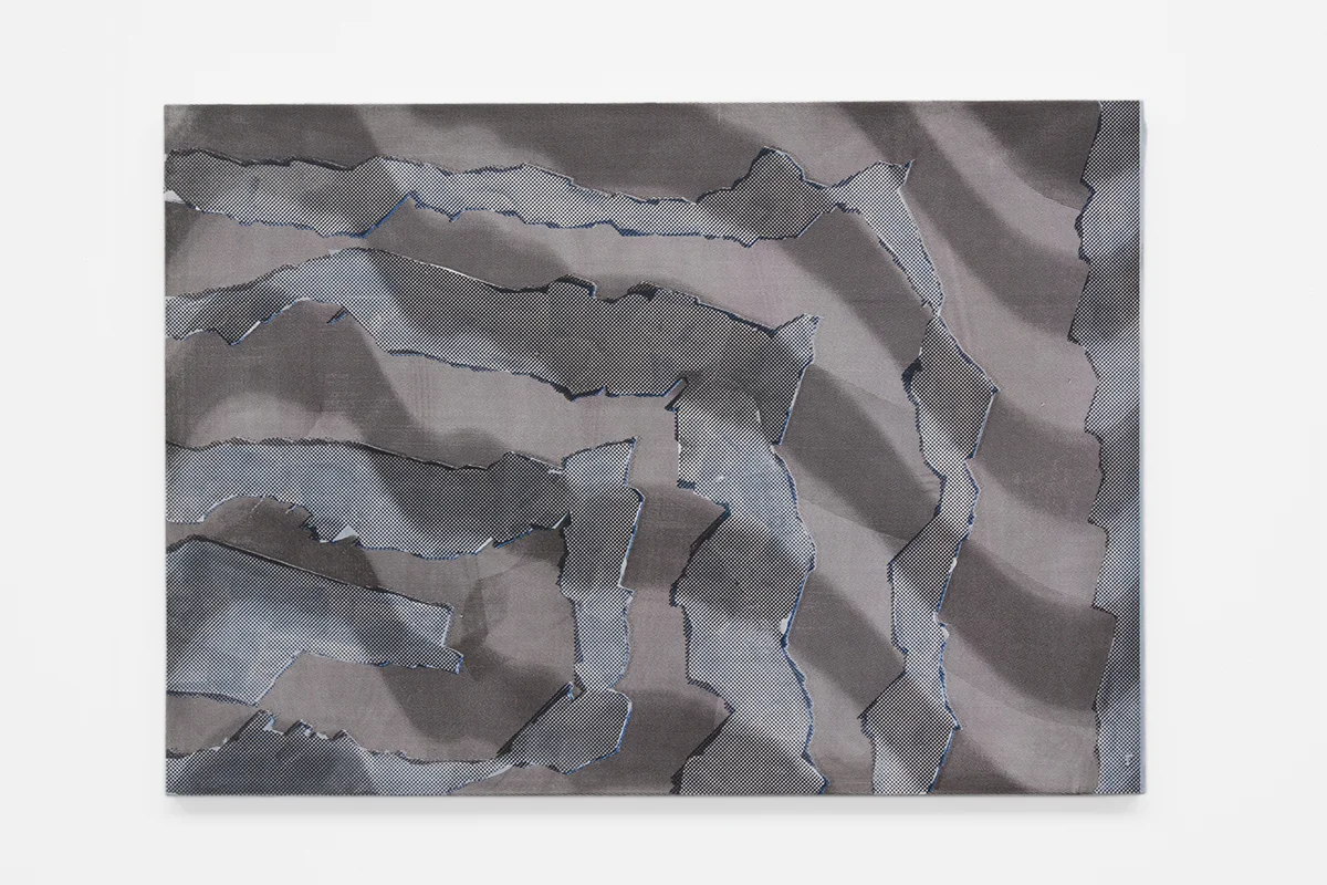 Hotzestrasse 23, silkscreen ink on canvas mounted to panel, 16.5 x 23 inches, 2015