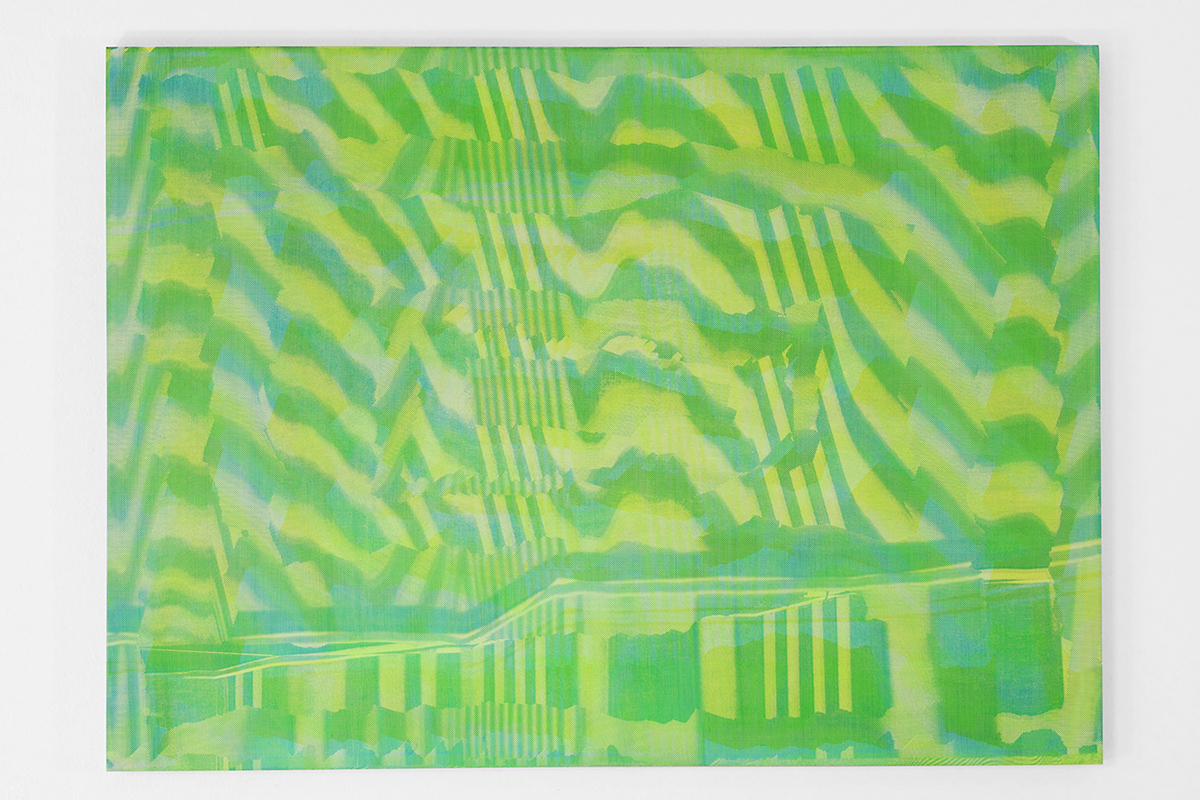 Graham McDougal and Elizabeth Corkery, the Modern Interior at Firstdraft , Covering , silkscreen ink and acrylic on panel, 16.75 x 22 inches, 2014
