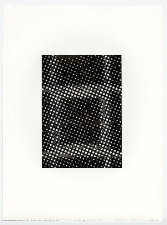 Untitled (AR 265-282 May 81), letterpress on Somerset textured paper, (black suite), plate 8.25 x 5.75, paper 15 x 11 inches, 2015