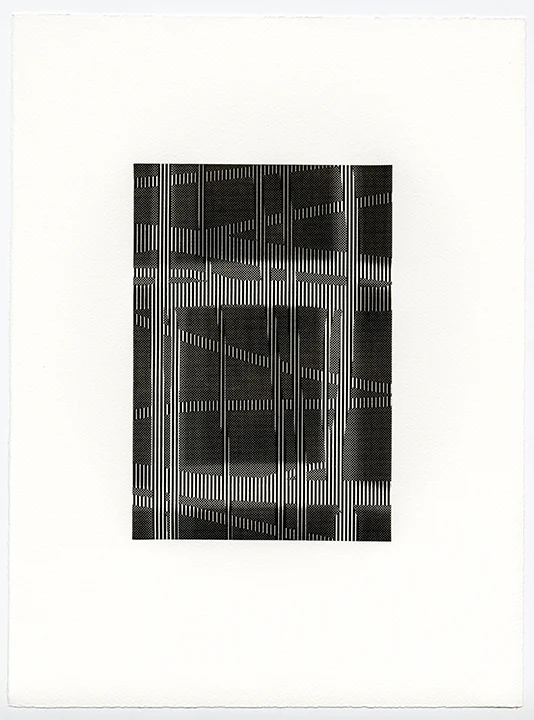 Untitled (AR 265-282 May 81), letterpress on Somerset textured paper, (black suite), plate 8.25 x 5.75, paper 15 x 11 inches, 2015