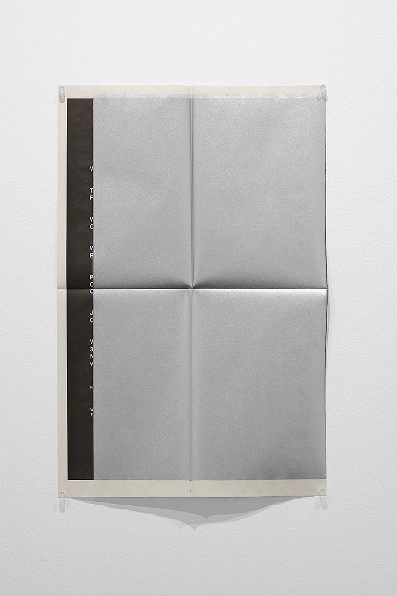 Untitled (11/11/06 -10/25/08), silkscreen ink, folded newsprint broadsides White Columns exhibition announcements 11/11/06 -10/25/08, 22.5x15 inches, 2008-2010