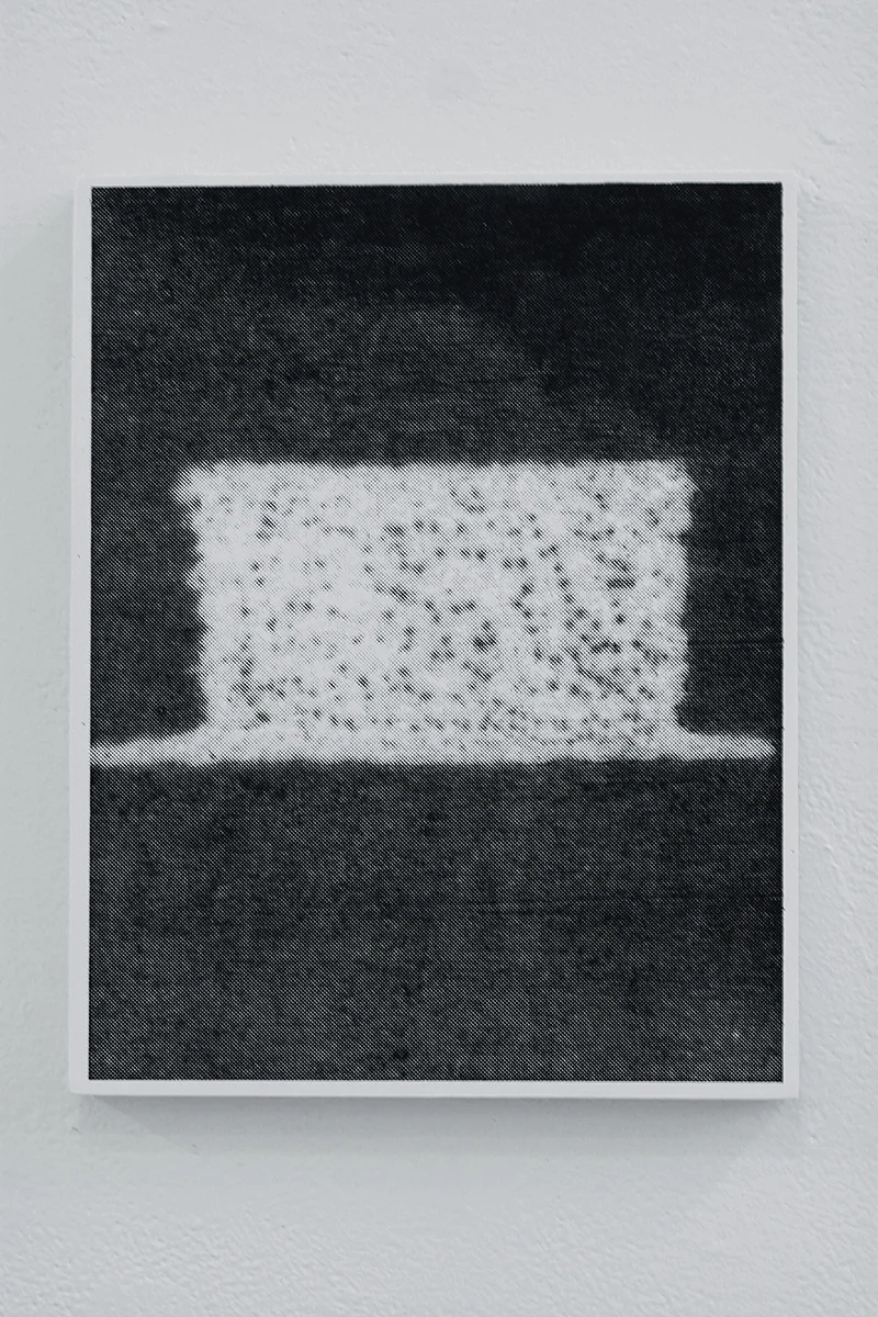 Untitled (AiA129), silkscreen ink and gesso on panel, 11 x 8.5 inches, 2010