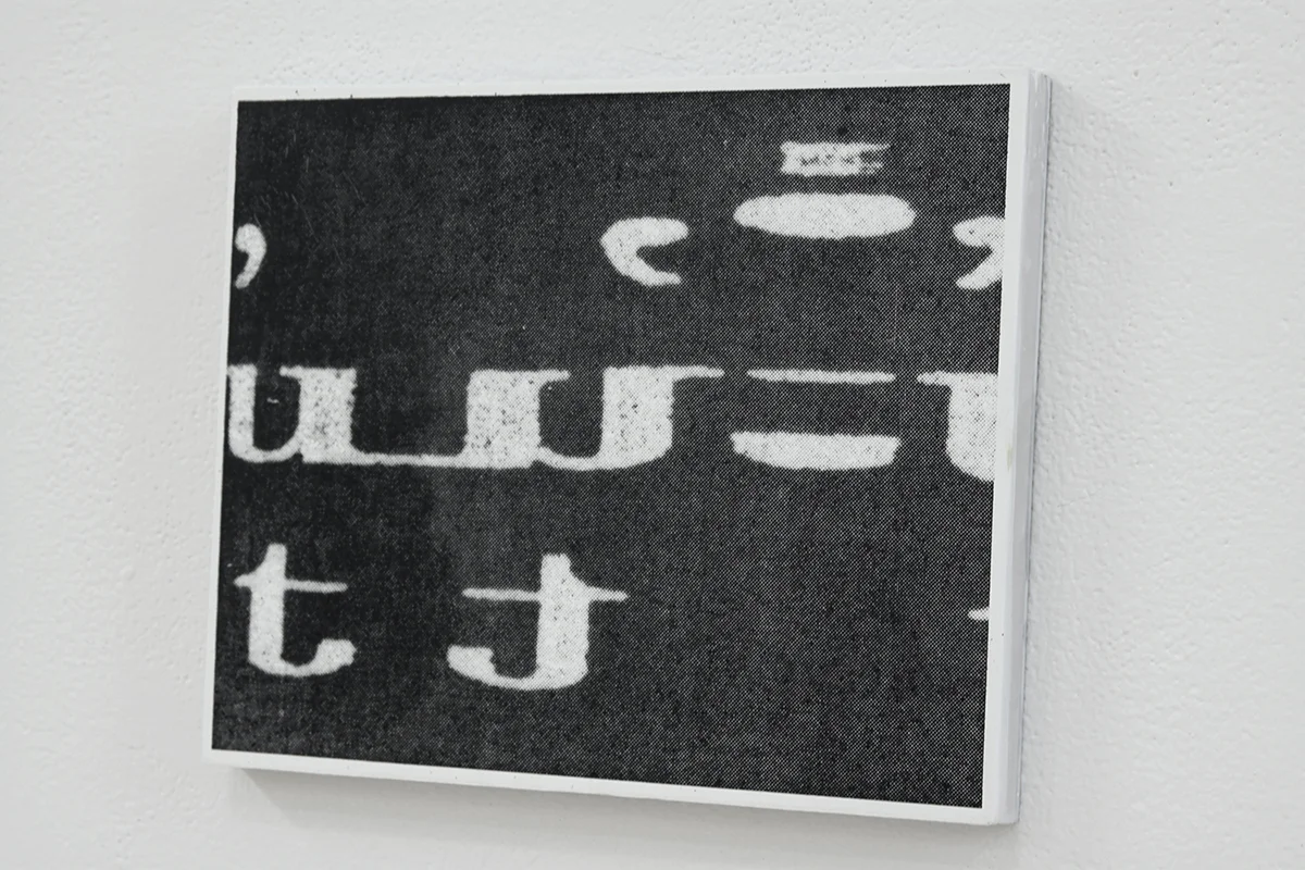 Untitled (AiA129), silkscreen ink and gesso on panel, 11 x 8.5 inches, 2010