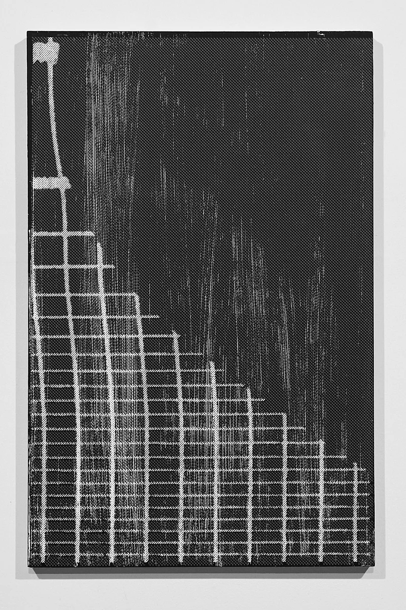 Untitled (F10/22/47), silkscreen ink and gesso on panel, 17 x 11 inches, 2012