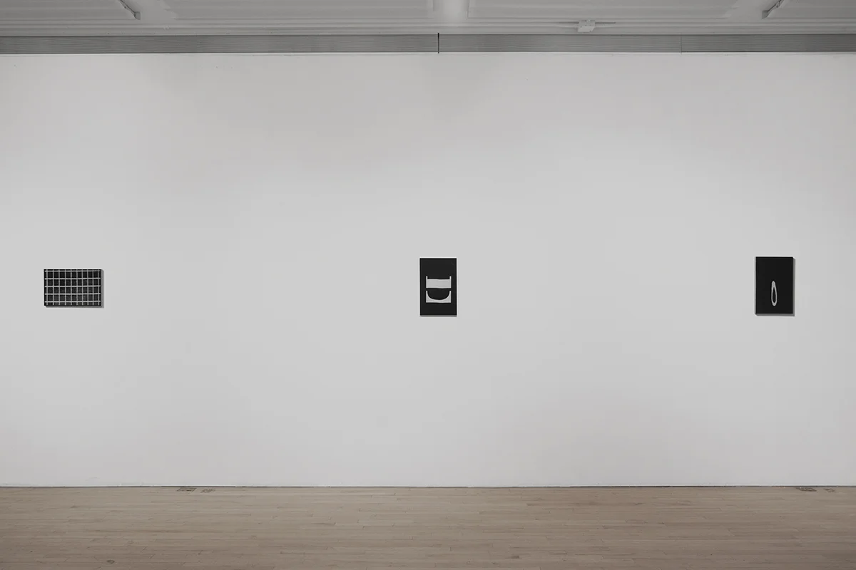 Untitled (F10/22/47), silkscreen ink and gesso on panel, 11 x 17 inches each, 2012