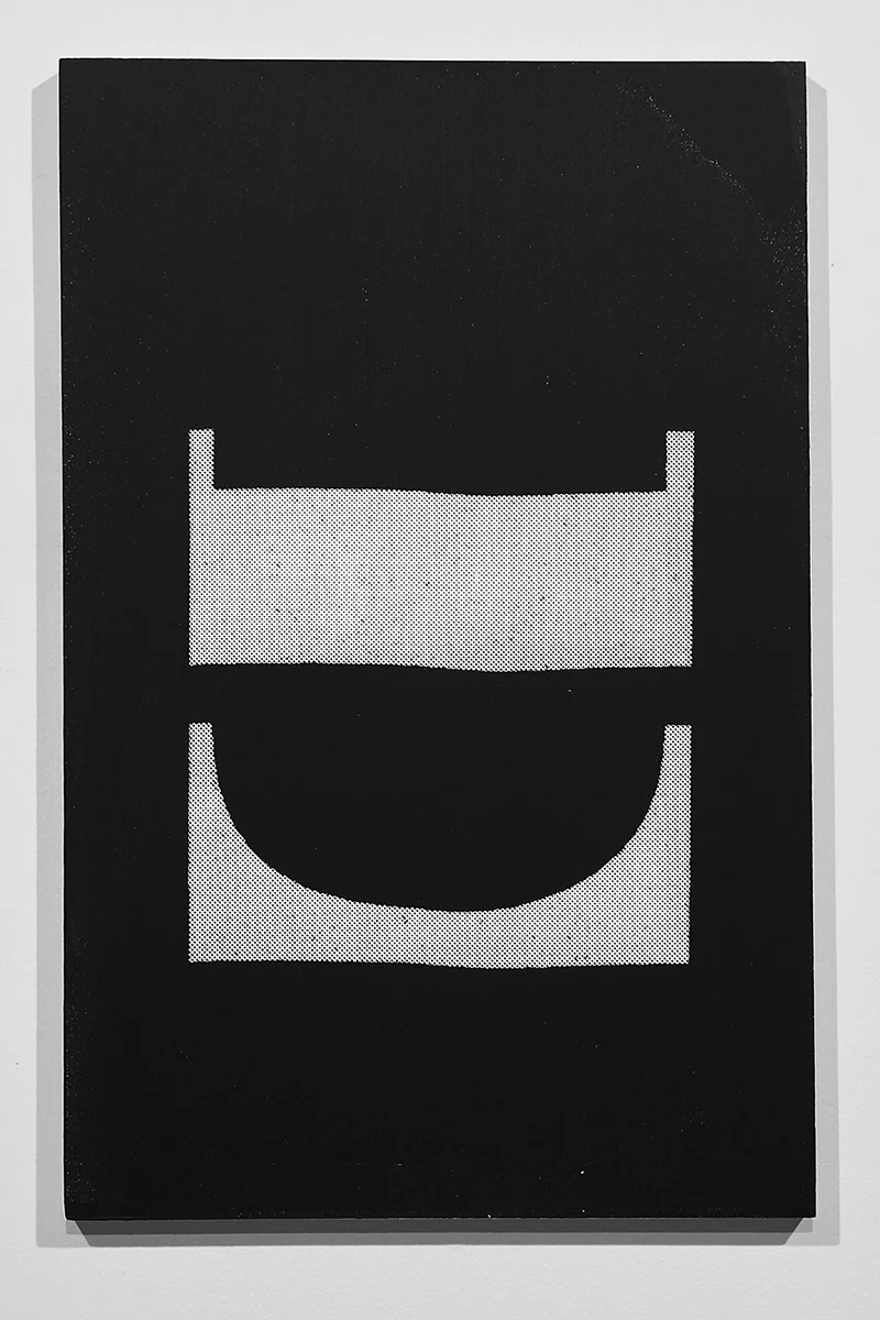 Untitled (F10/22/47), silkscreen ink and gesso on panel, 17 x 11 inches, 2012