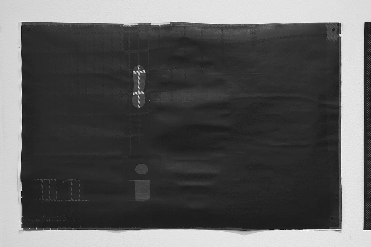 Untitled (F10/22/47), silkscreen over photocopy and laser-print, 11 x 17 inches, 2012