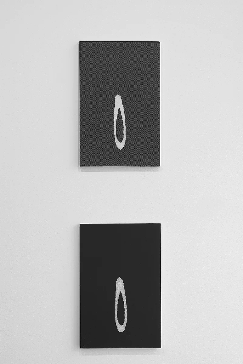Untitled (F10/22/47), silkscreen ink and gesso on panel, 17 x 11 inches, 2012
