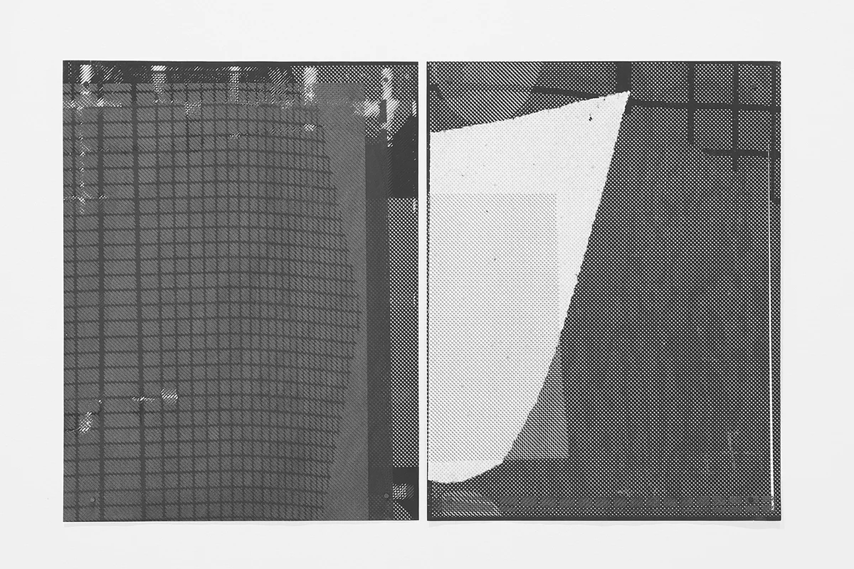 Untitled (F10/22/47), silkscreen over photocopy and laser-print, 17 x 11 inches, 2012