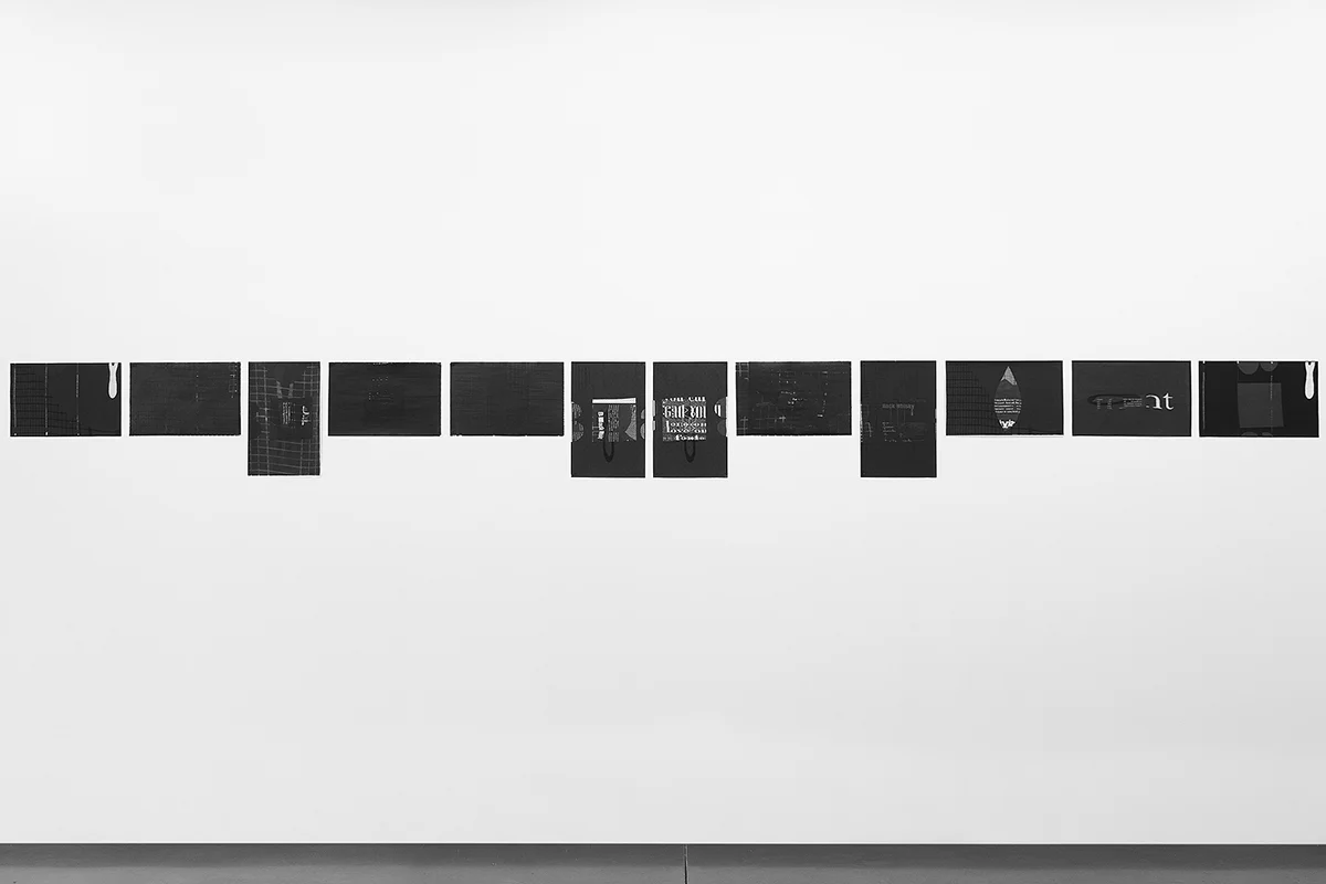 Untitled (F10/22/47), silkscreen over photocopy and laser-print, 11 x 17 inches each, 2012