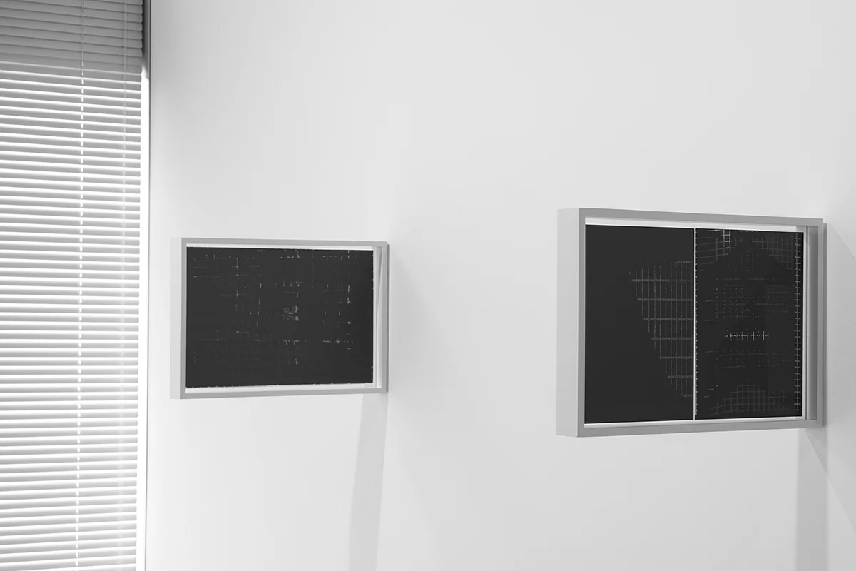 Untitled (F10/22/47), silkscreen over photocopy and laser-print, 17 x 11 inches each, 2012