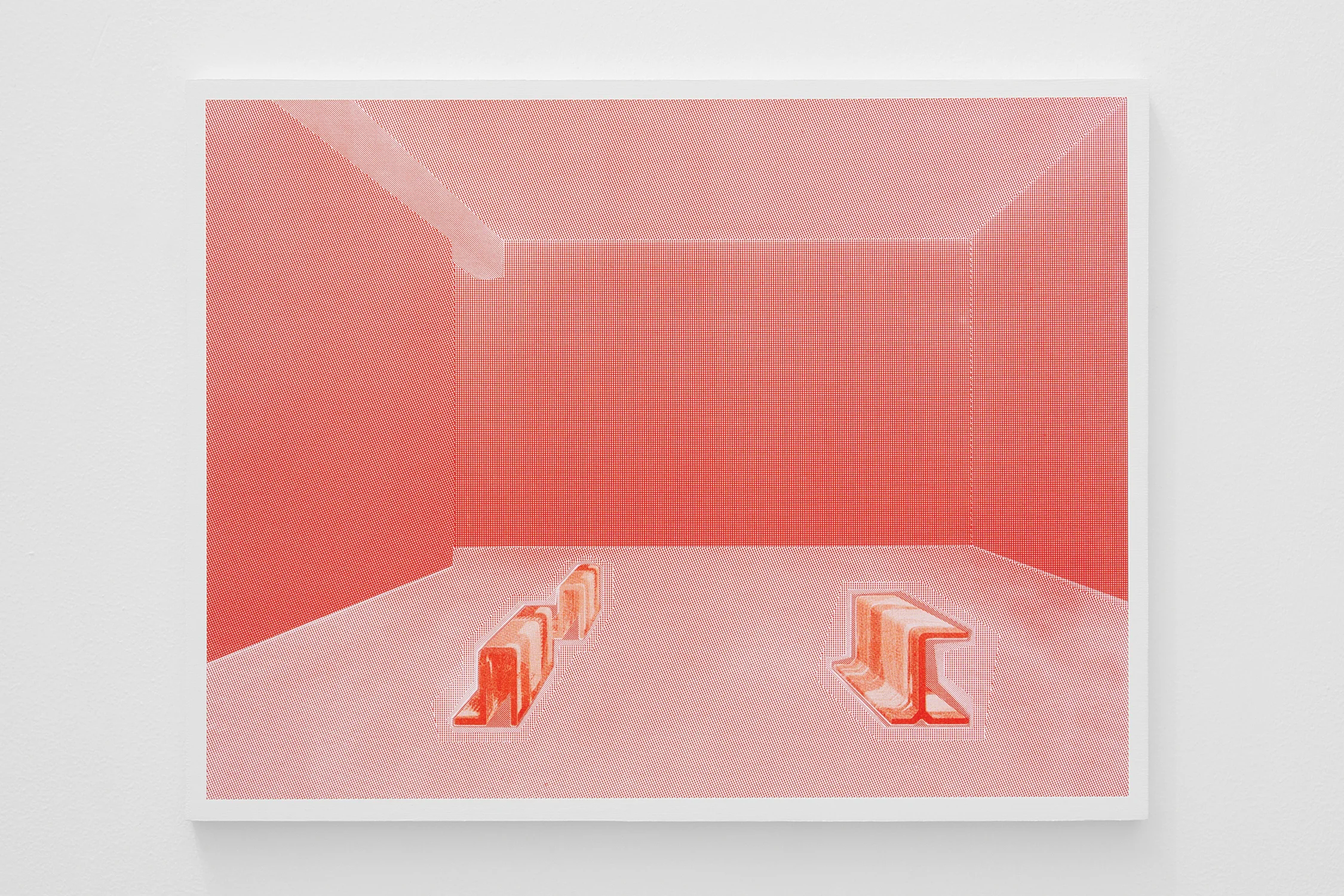 New York Interior , acrylic and screen print on panel, 17x22in.2019