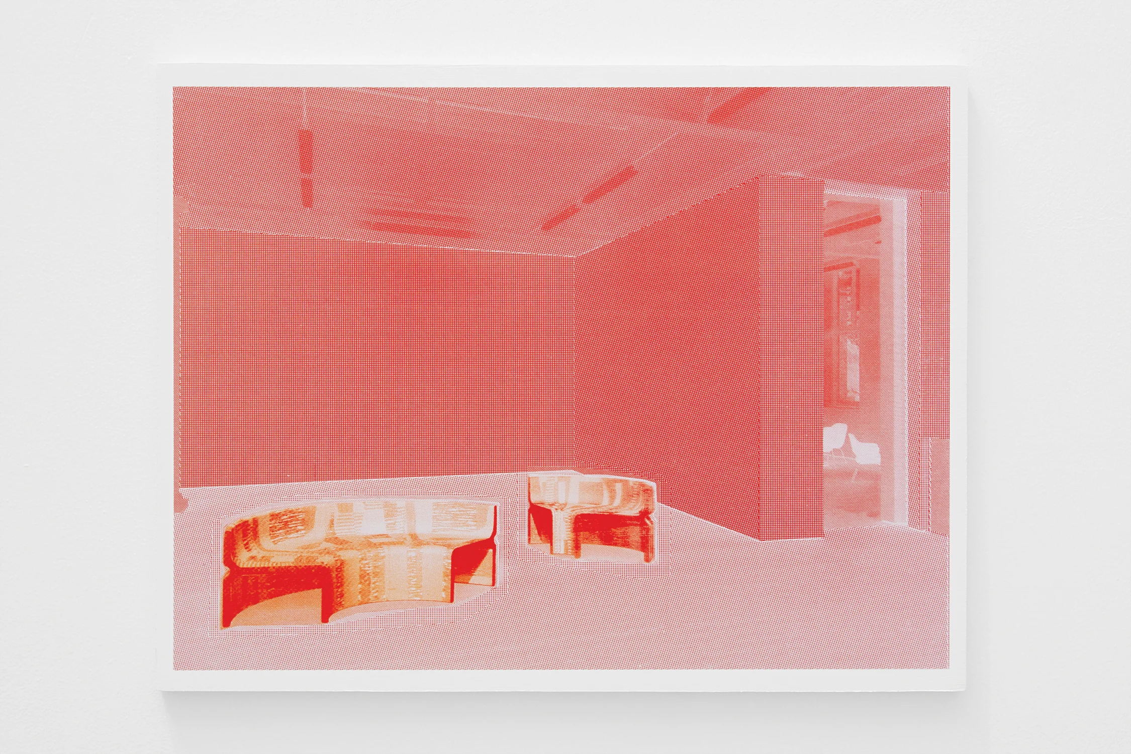 London Interior 2 , acrylic and screen print on panel, 17x22in.2019