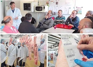 Les agriculteurs chez Yves Fantou, société de la filière viande 