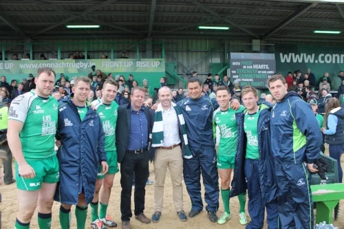 Michael, Cathal, Pat Lam and the Connacht Rugby players who did NFT on their way to their Pro12 victory in 2016!