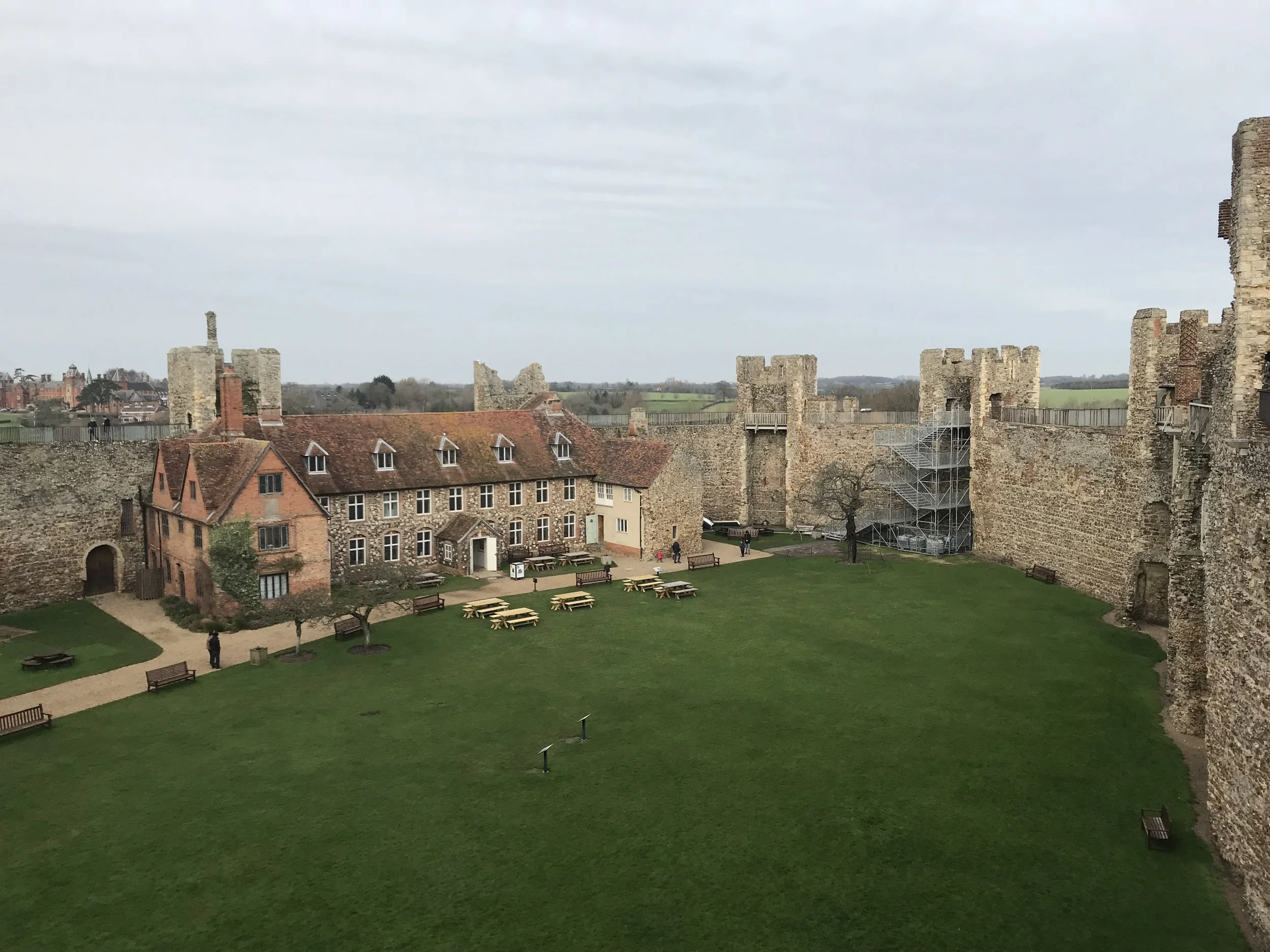 inside framlingham castle - complete with cafe