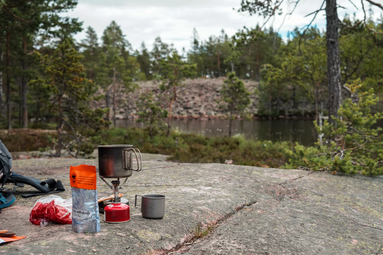 Lunch on a rock.