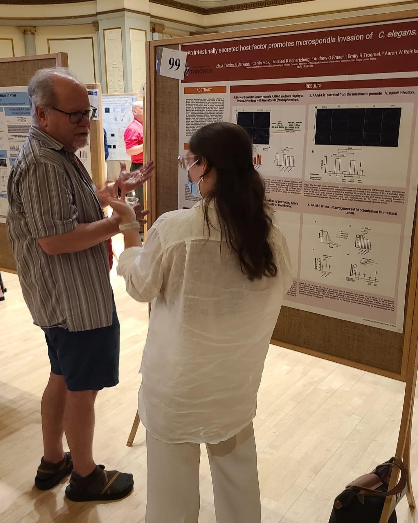 Ronesh and Hala were busy presenting their work at the &ldquo;Metabolism, Aging, Pathogenesis and Stress in C. elegans&rdquo; conference at the University of Wisconsin, Madison! 🪱 They were also selected to give a lightning round talk (60 seconds) o