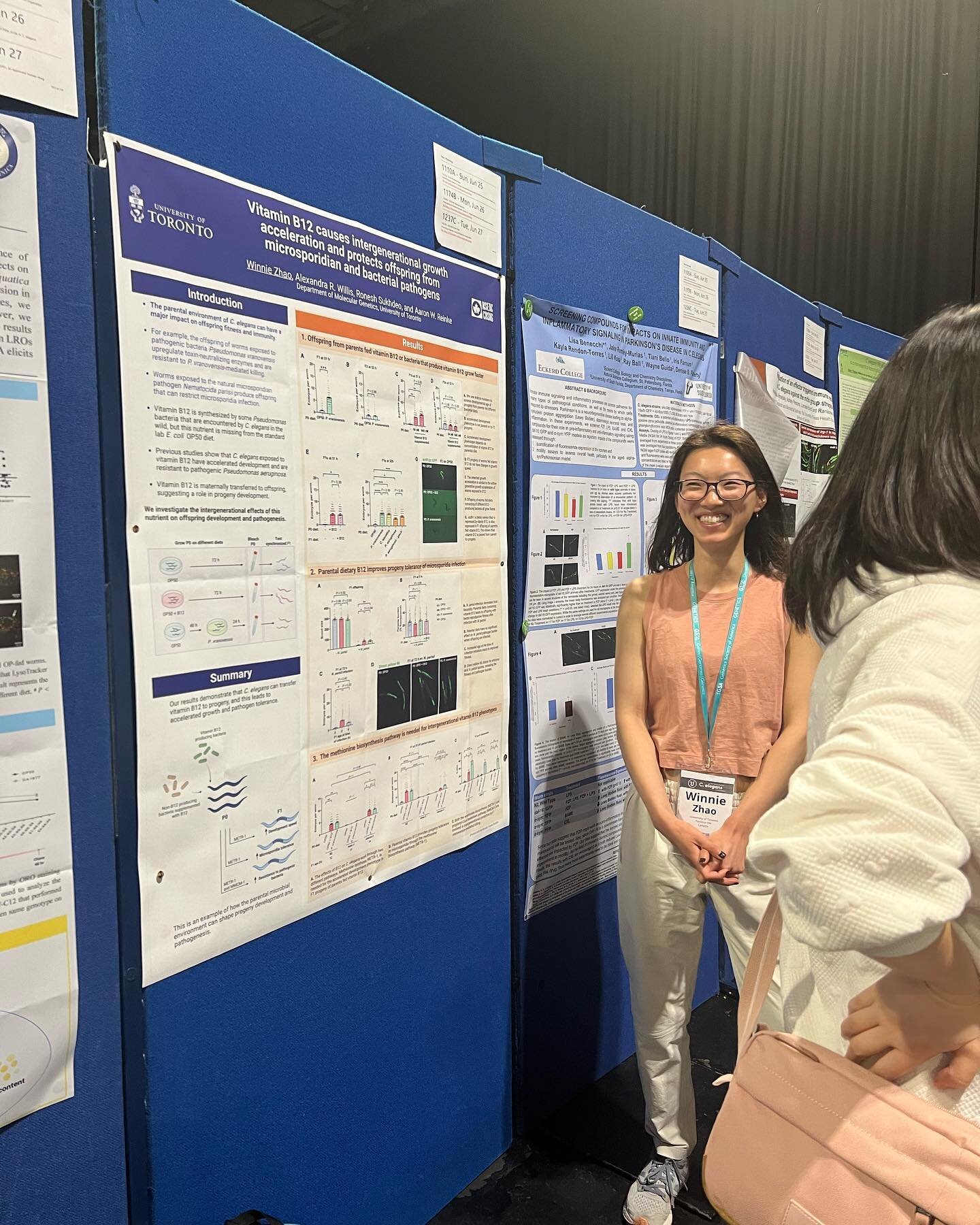 In June, Angcy, Ed, Hala, Winnie and Yin went to the 24th international C.elegans conference in Glasgow, Scotland!  They had Greggs, learned a lot more about C. elegans and presented their own work too! 🏴󠁧󠁢󠁳󠁣󠁴󠁿 🪱 🔬 🧬