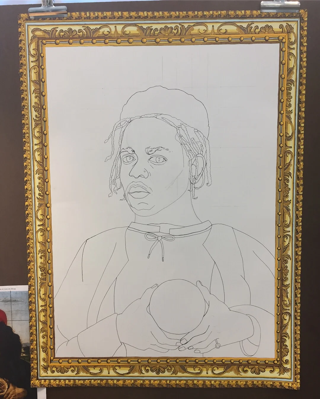 Initial sketch with frame