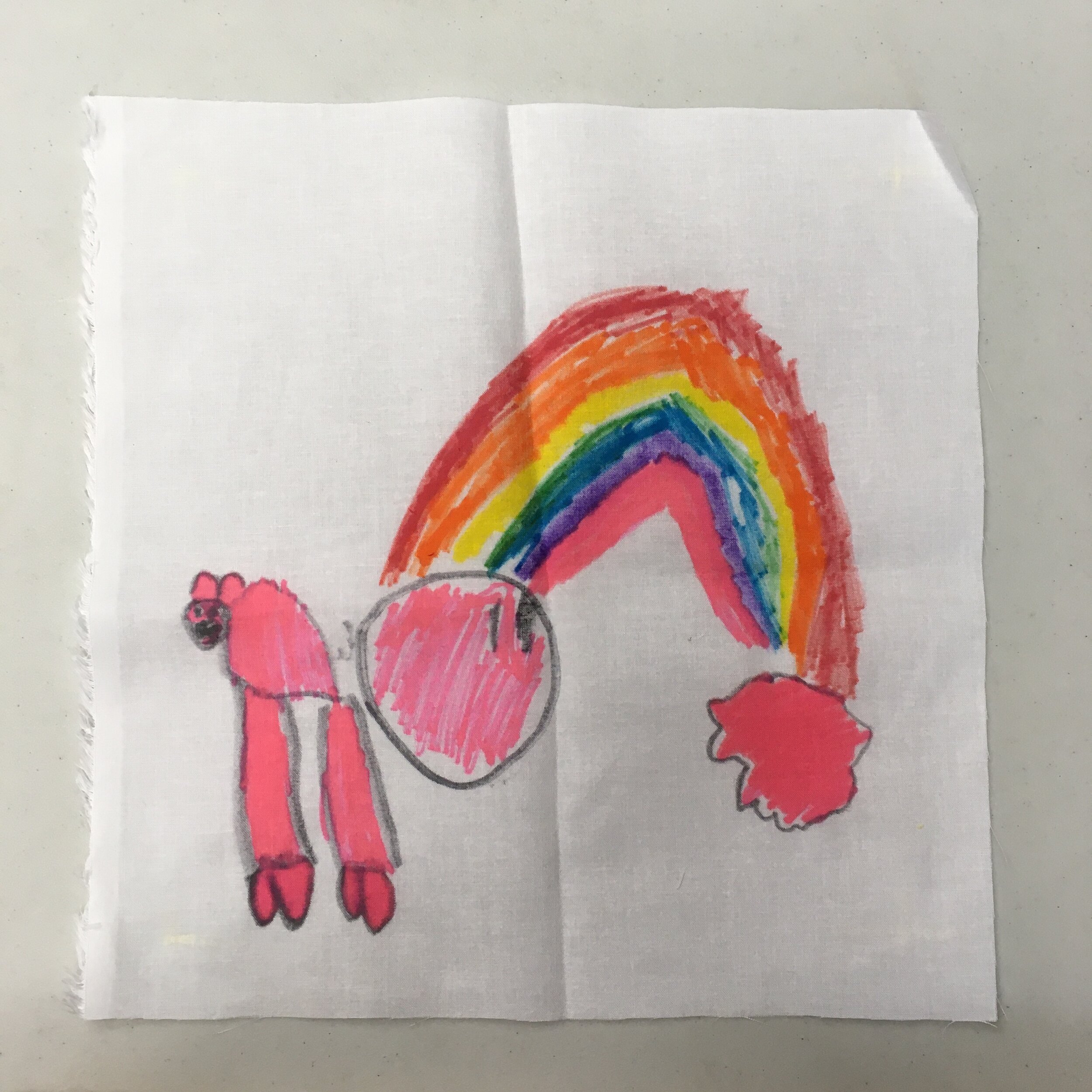 Ayla K (5 years old) 'Rainbow and Pig" 