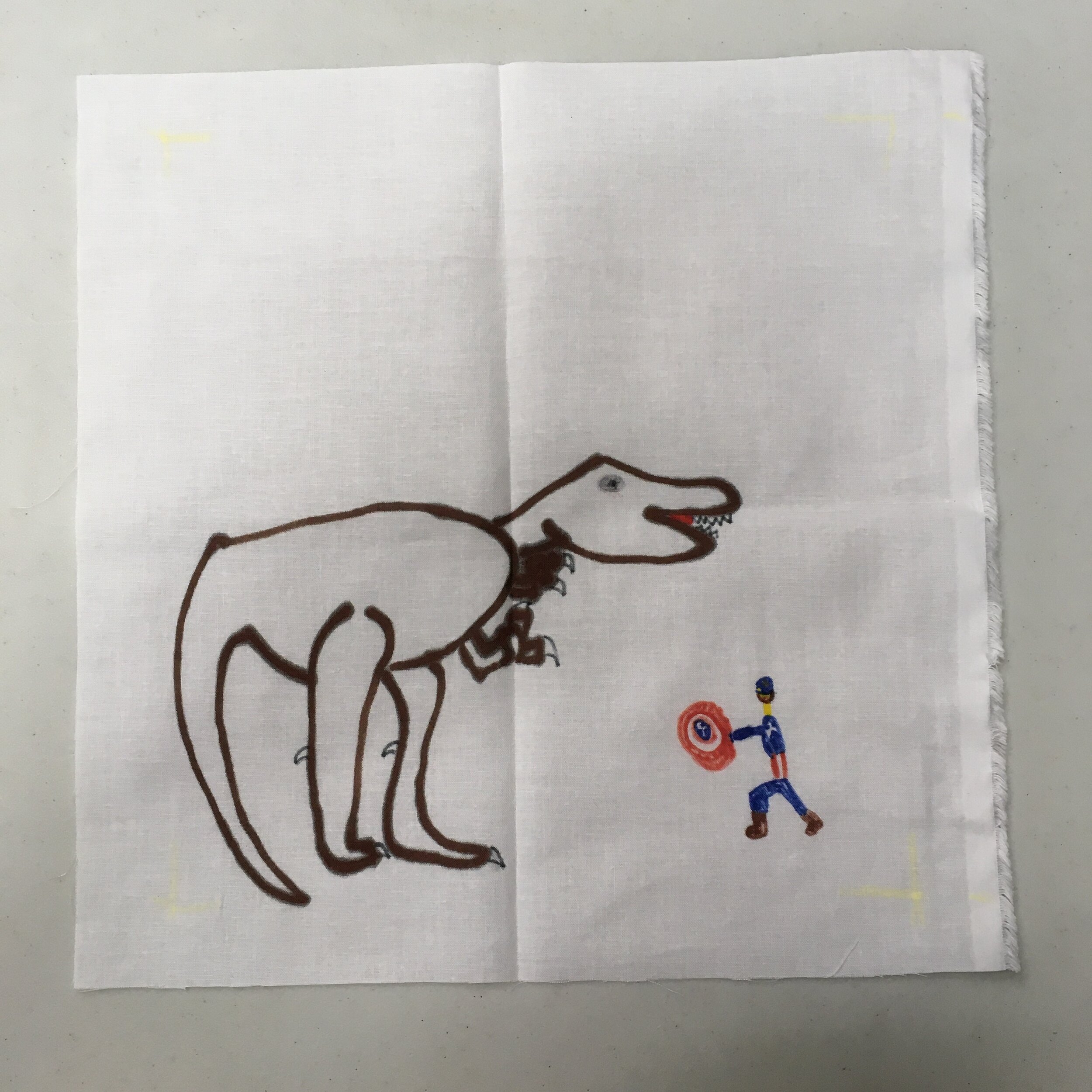  Braden K (7 years old) "T-Rex and Captain America"