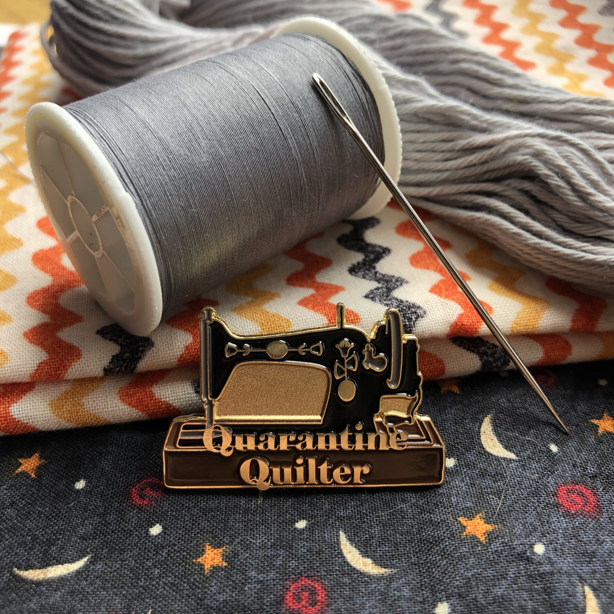 Quarantine Quilter Pin