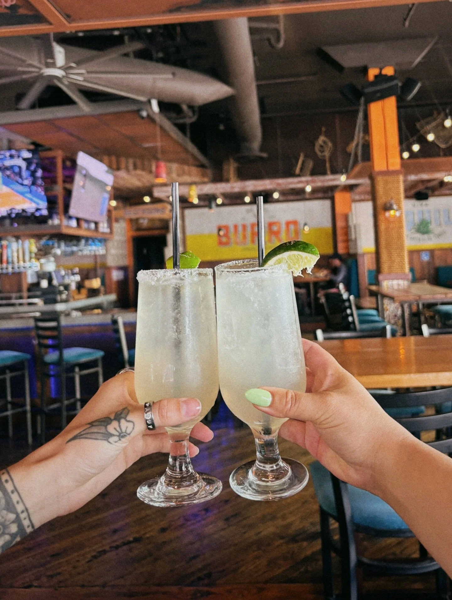 tequila tuesday at Burro 🤝 padres baseball

enjoy our baja tuesday specials today, 6pm-close!
$8 house margarita | $8 espol&ograve;n tequila blanco | $5 buena cerveza | $6 nutrl hard seltzer | $8 house wine