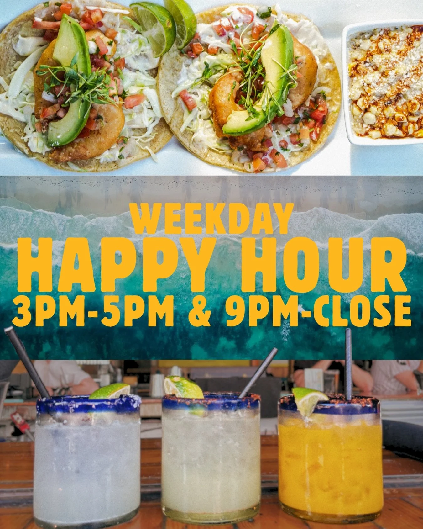 Grab your amigos&mdash;happy hour happens twice at The Blind Burro! From $5 Buena Cervezas to $8 margaritas and baja shrimp tacos, we&rsquo;ve got your afternoon (and night) covered! 🌮🌊🍋&zwj;🟩