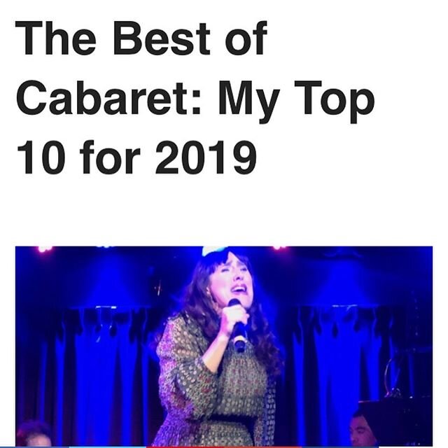 @timessquarechronicles rated me their NUMBER ONE cabaret show of 2019. I&rsquo;m in some INCREDIBLE company here and feeling very grateful and proud. Never expected to be on a top ten list, let alone NUMBER ONE. Link in bio. Watch this space for news