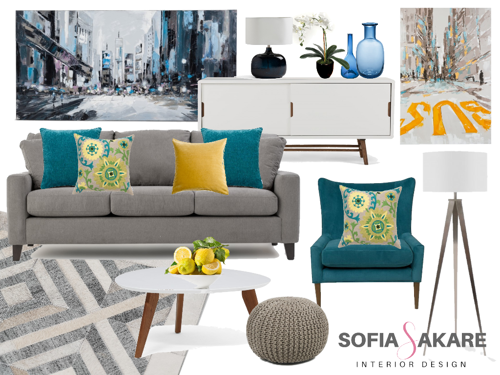E-Design Living Room Project by Sofia Sakare Interior Design