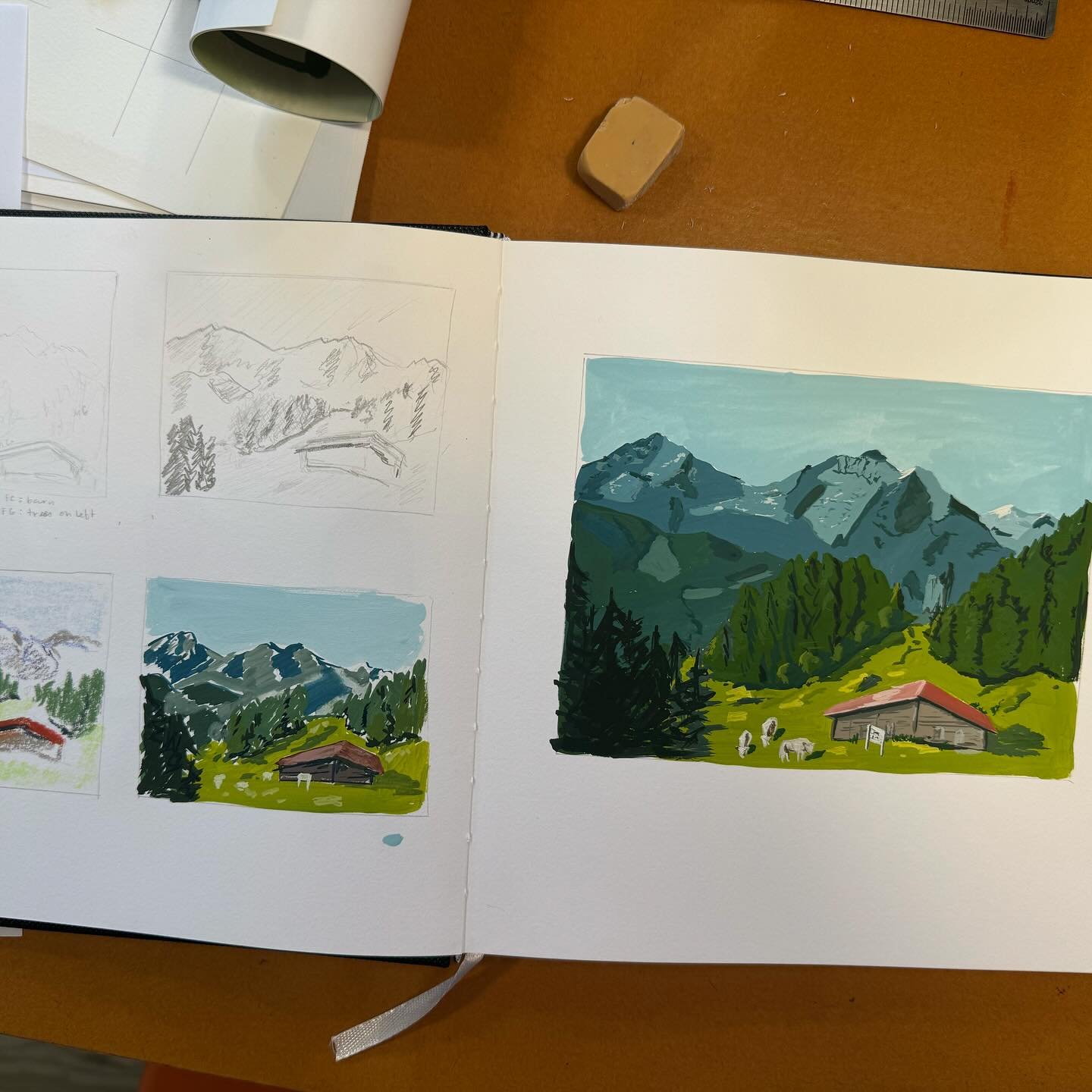 How to sum up the last 5 days spent in Vermont? How about: wonderful, relaxing, beautiful, peaceful, encouraging, delicious, and perfectly cozy. We started with muggy sunshine and ended with cool rain. 

@bydylanm painting retreat at @the_smiley_mans