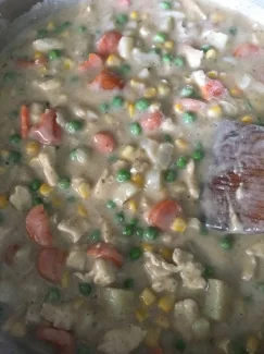 3 carrots &amp; 4 cups of cooked chicken