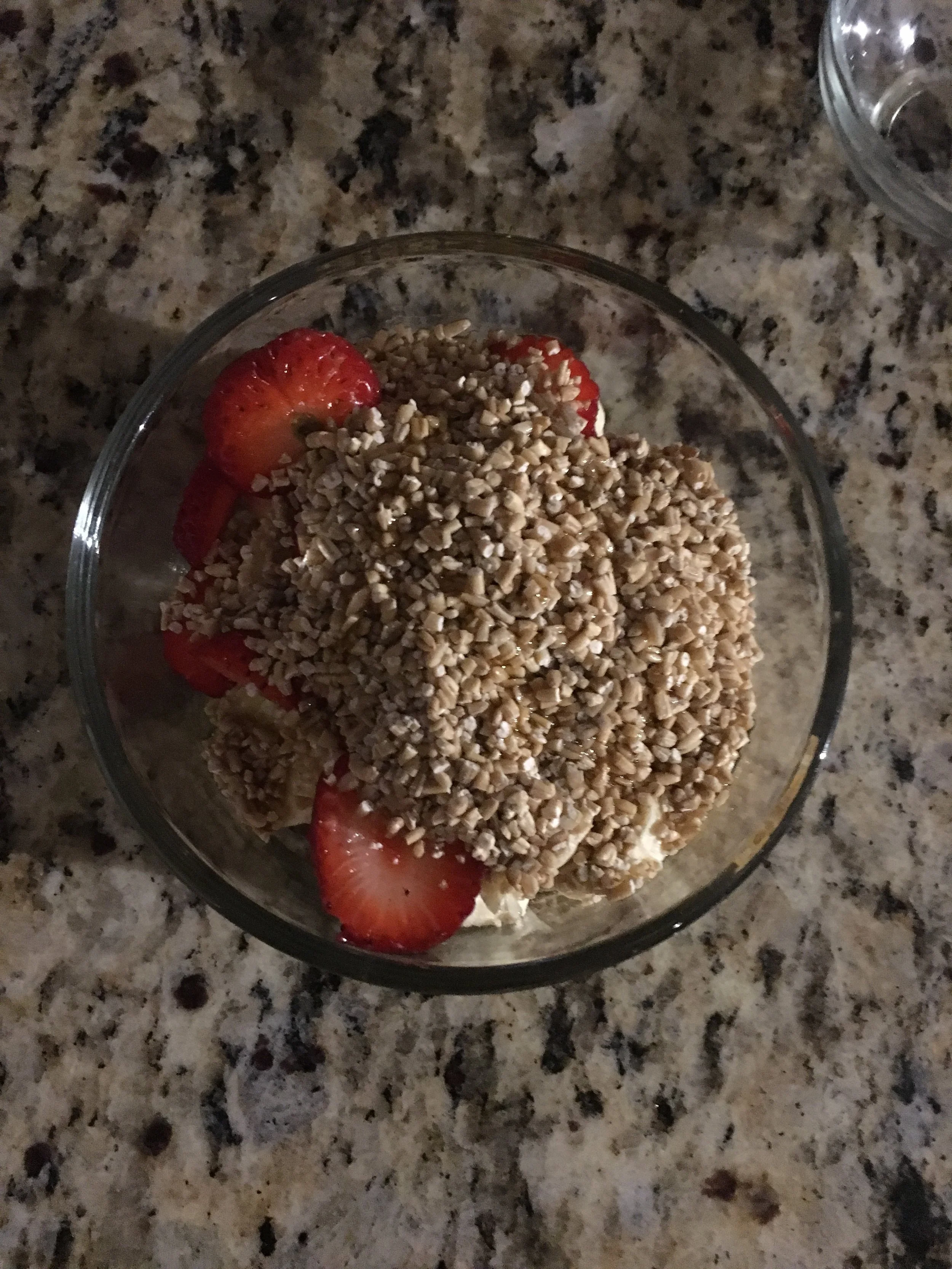 Used strawberries for the first time in my overnight oatmeal, I better like it or I’ll be angry with myself - trying to find a way to make the girl eat it for breakfast, #4 that is