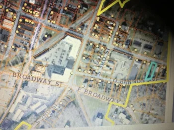 Partial map of proposed historic boundaries