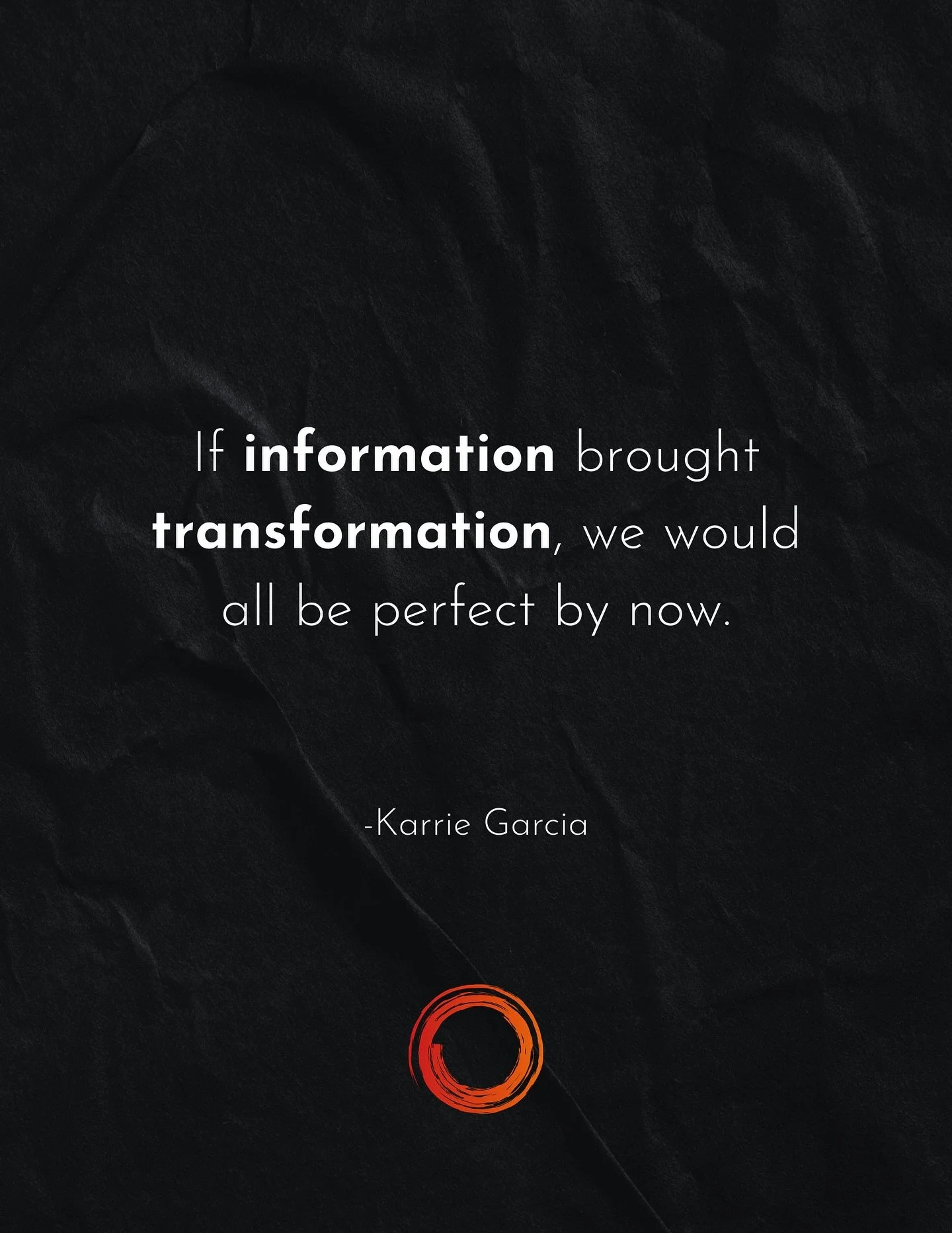 We are all inundated with information. It&rsquo;s a great way to give someone more to &ldquo;do&rdquo;, but it doesn&rsquo;t bring about a transformed heart and soul. We were created to be known&hellip;to let others in&hellip;and to know ourselves an