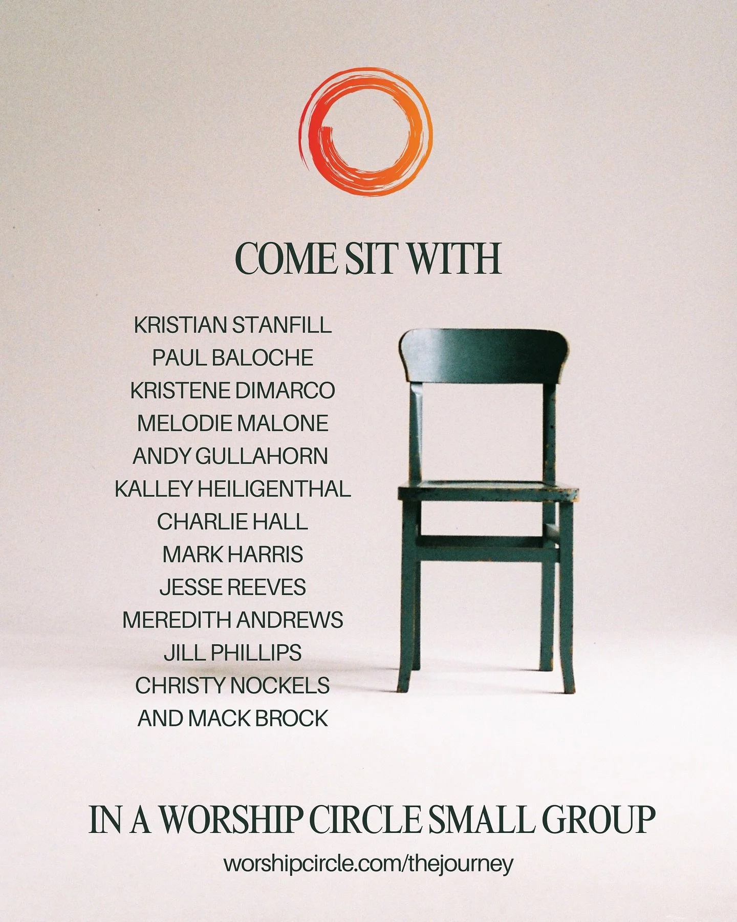 Join the Journey in 2026 

Worship leaders + pastors, this is your invitation to step into a Worship Circle small group. This year, you&rsquo;ll be guided by our incredible coaches seen above. Each of them lead with a heart of presence &mdash; men an