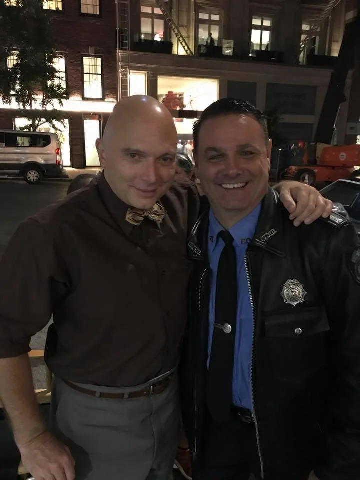 On set of "GOTHAM" with Michael Cerveris