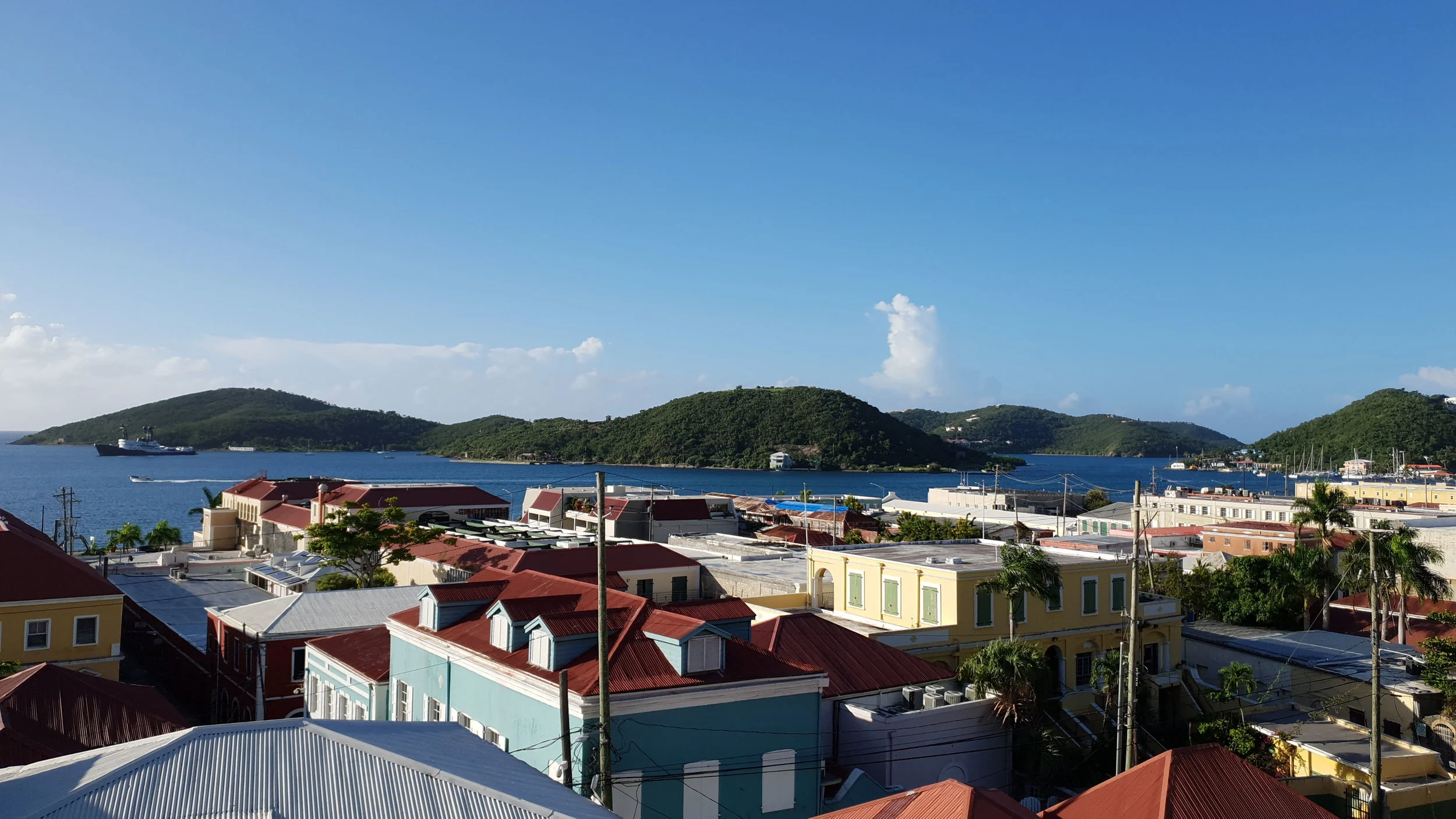 Rooftop view of Charlotte Amalie, St Thomas, USVI