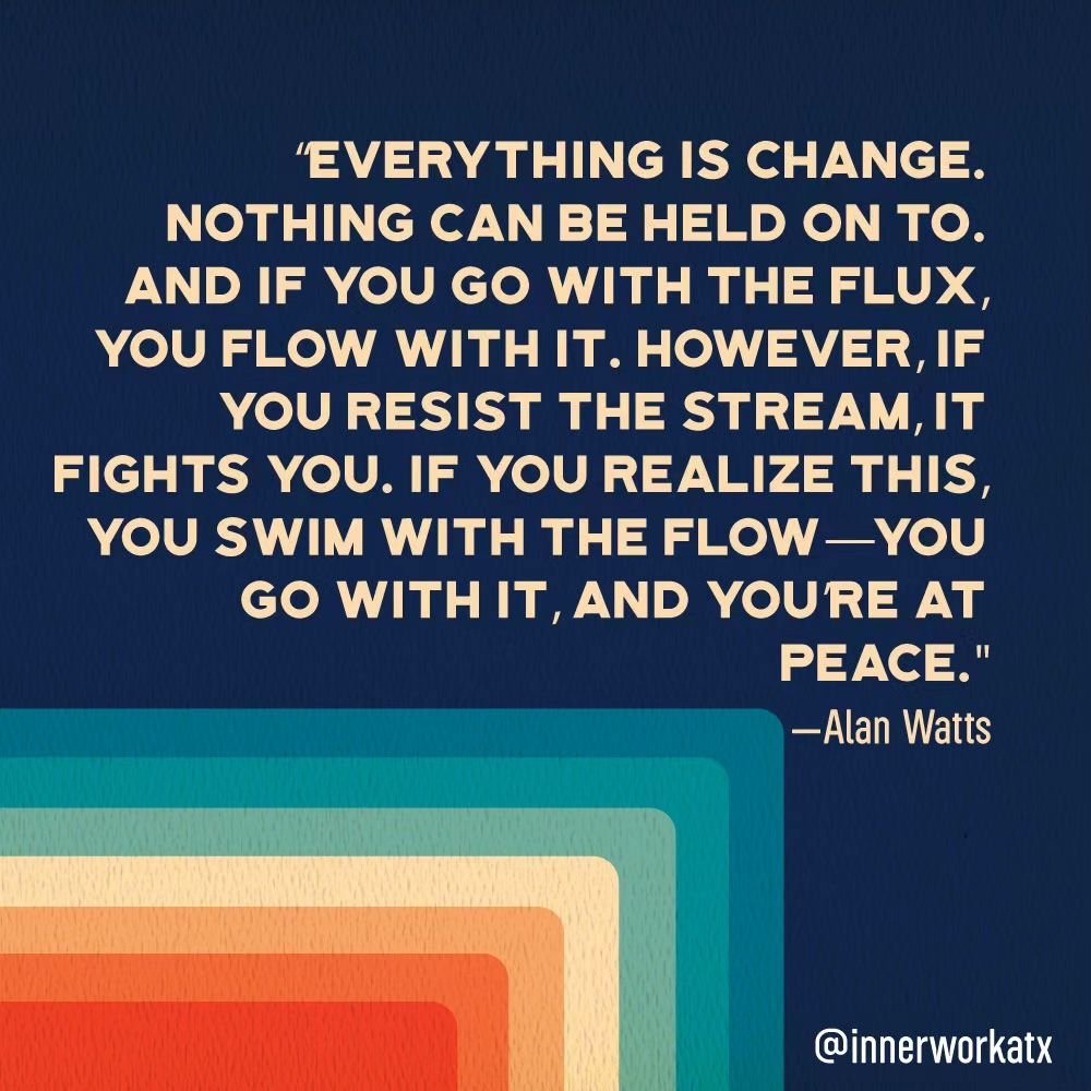 JUST GO WITH THE FLOW 🌊🌊🌊

Ah he makes it sound so easy. I find it takes lots of practice.

If I'm honest about the places I am resisting the flow in my world, it's usually because my mind has a certain story of how things should be going.

When l