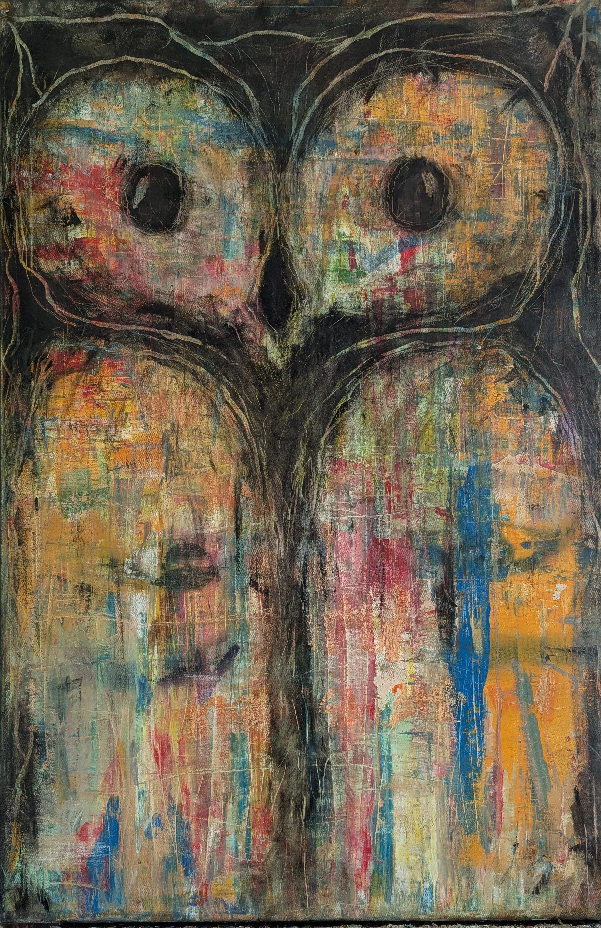 Night Owl IV, Oil and Acrylic on Canvas, 24" x 48"