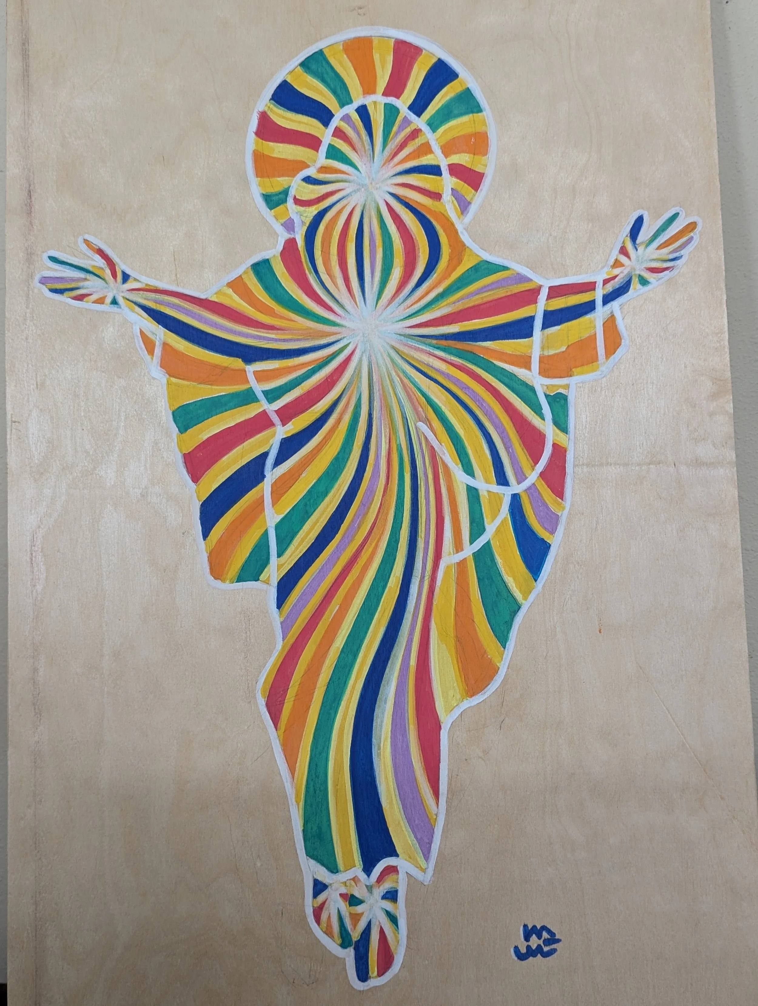 Christ Assuming..., Acrylic on Wood Panel, 16" x 24"
