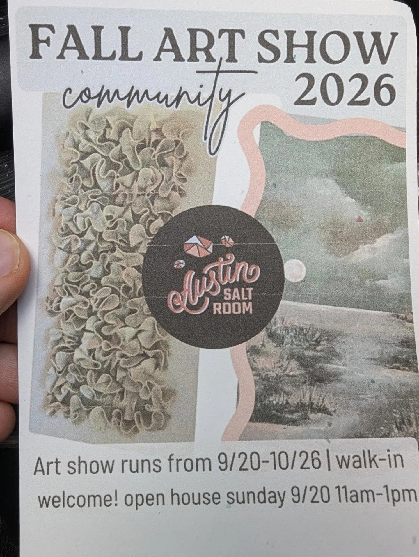 I'm excited to be part of COMMUNITY with the @austinsaltroom Fall Art Show! The show runs from 9/20-10/26 and the opening kickoff is this Sunday 11-1pm.

They've put together an amazing eclectic collection of artists and this place is building commun