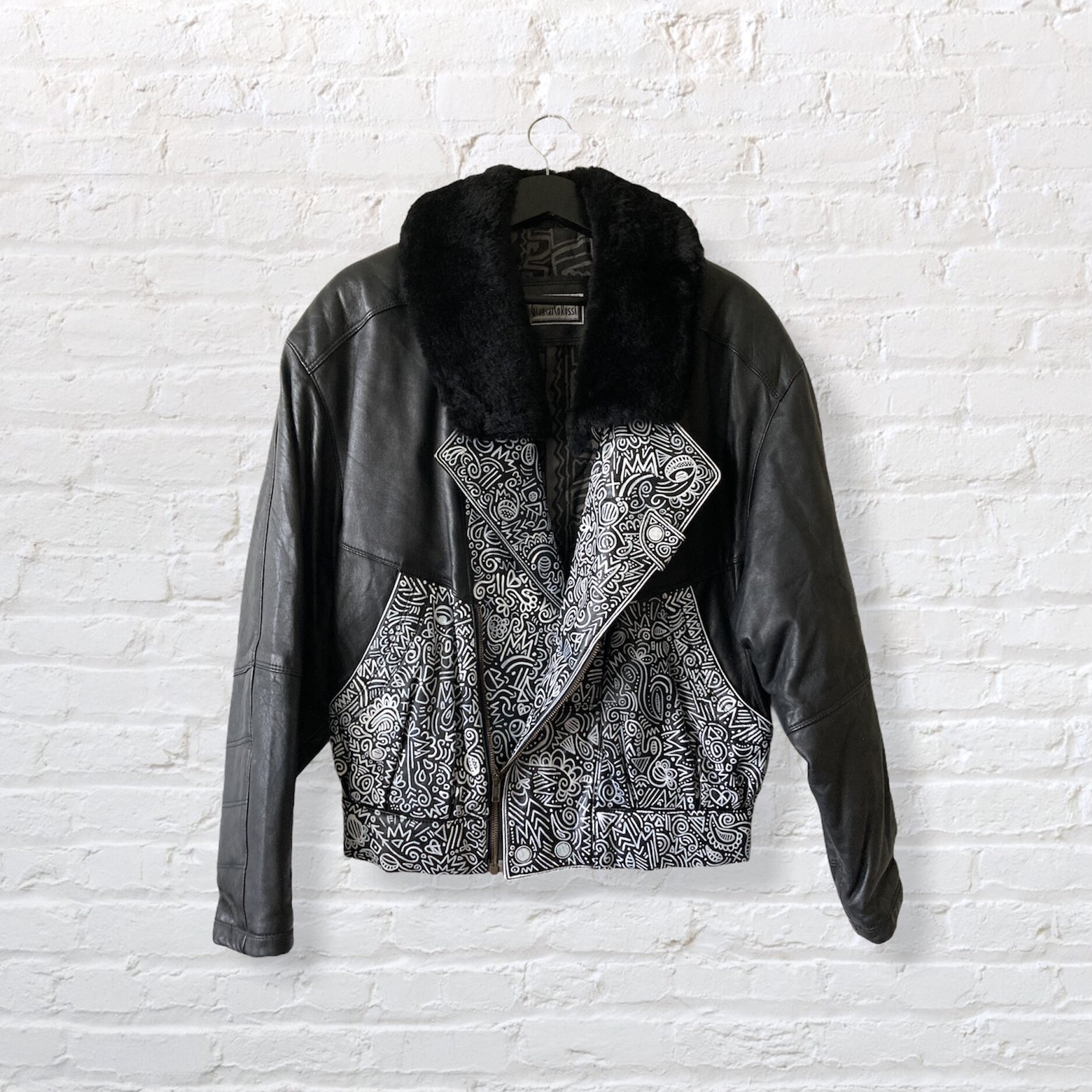 hand painted leather jacket